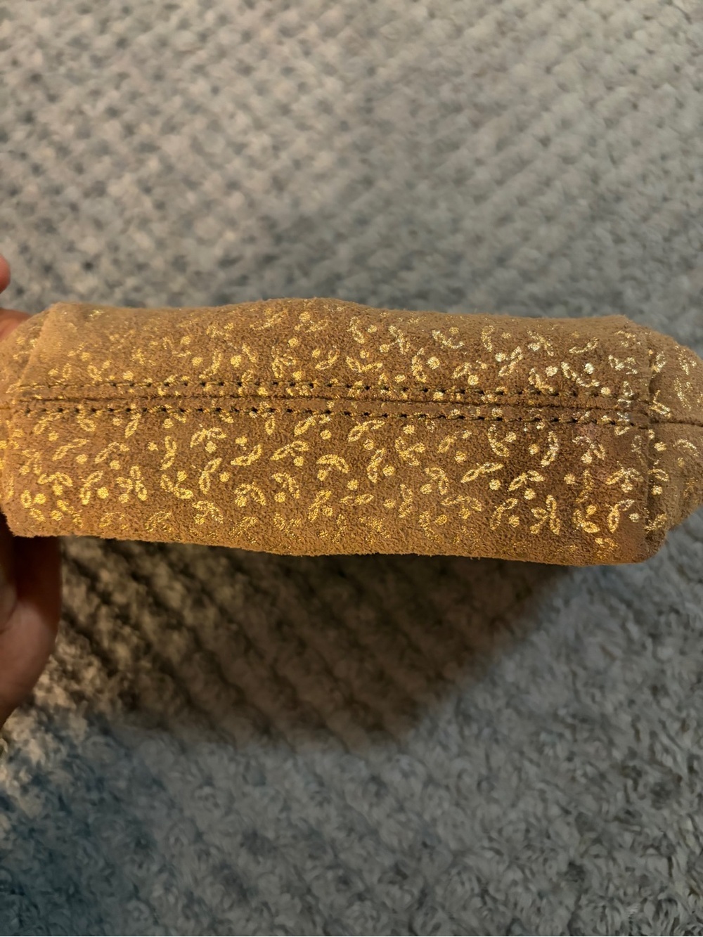 GAP Brown Suede Cosmetic Pouch with Gold Fleck - Picture 7 of 7